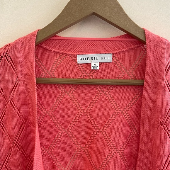 Robbie Bee Coral Open Front Cardigan NWT Size XL - Picture 5 of 11